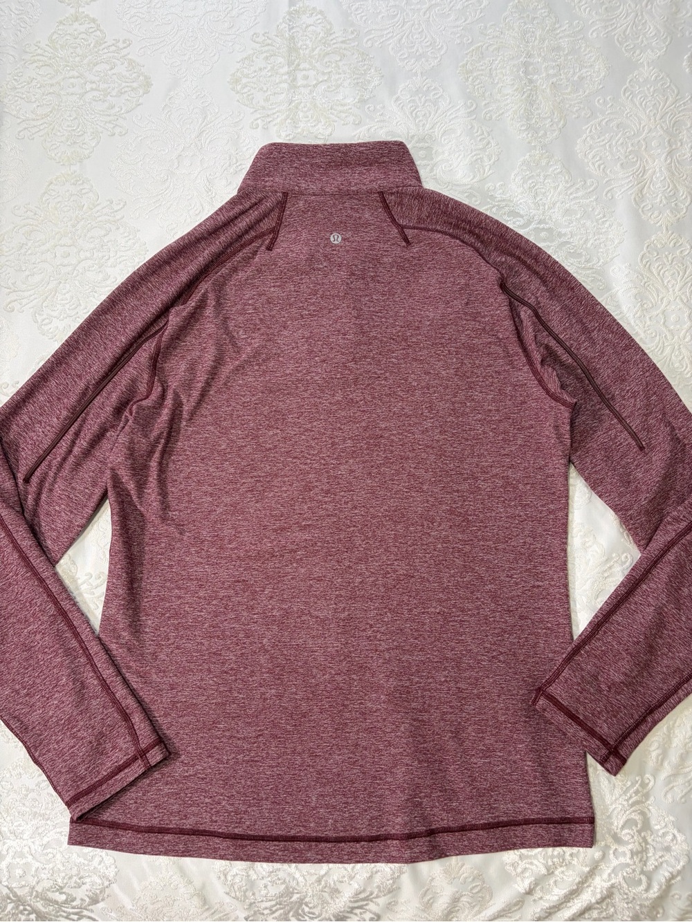 Lululemon Surge Warm 1/2 Zip Long Sleeve Pullover Heathered Cassis Large -No Tag - Picture 6 of 10
